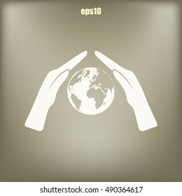 Hand protecting water stock vector