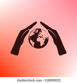 Hand protecting water stock vector