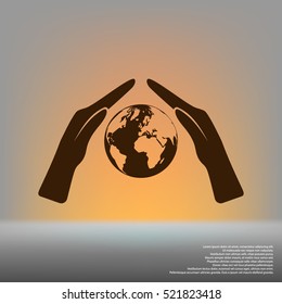 Hand protecting water stock vector