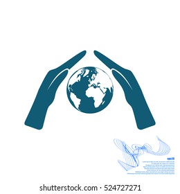 Hand protecting water stock vector
