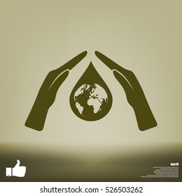 Hand protecting water stock vector
