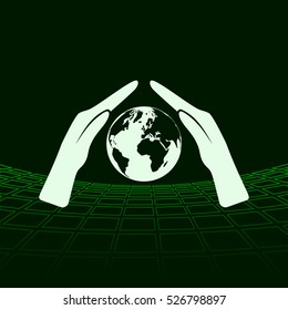 Hand protecting water stock vector