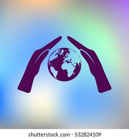 Hand protecting water stock vector