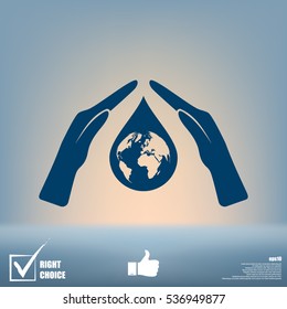 Hand protecting water stock vector