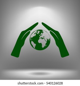 Hand protecting water stock vector