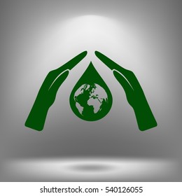 Hand protecting water stock vector
