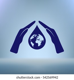 Hand protecting water stock vector