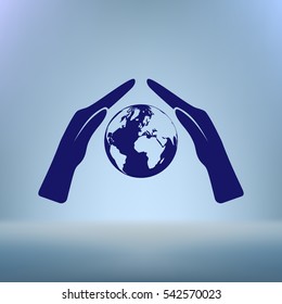 Hand protecting water stock vector