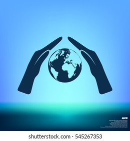 Hand protecting water stock vector