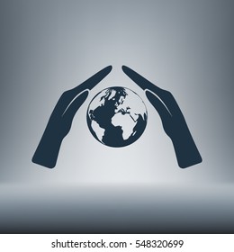 Hand protecting water stock vector