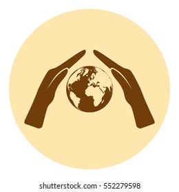 Hand protecting water stock vector