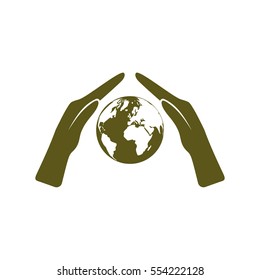 Hand protecting water stock vector
