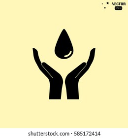 Hand protecting water stock vector