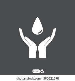 Hand protecting water stock vector