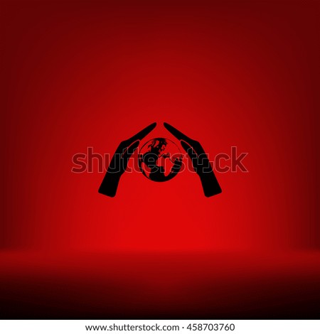 Hand protecting water stock vector