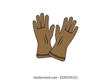 Hand protection gloves vector illustration - durable and protective cover for safe