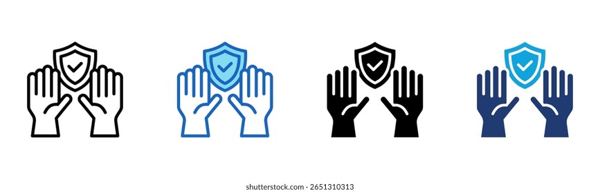 Hand Protection icon Multi Style Vector Illustration