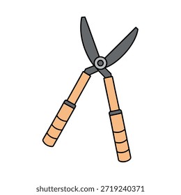 Handschneidschere für Gartenarbeit flache Vektorsymbol