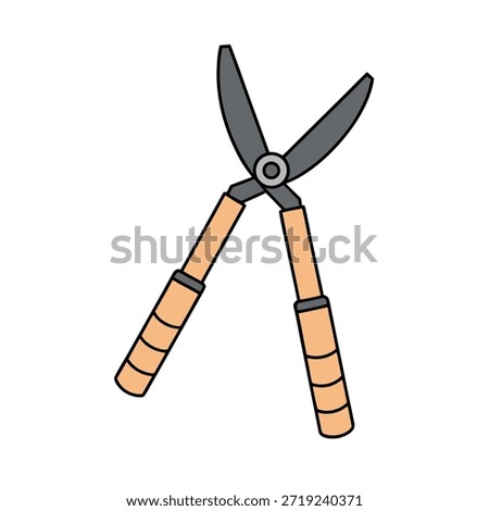 Hand Pruning Shears for Gardening Flat Vector Icon