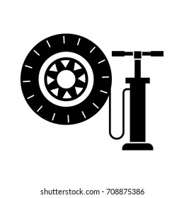 hand pump with car wheel pressure air instrument