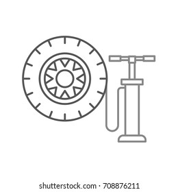 hand pump with car wheel pressure air instrument