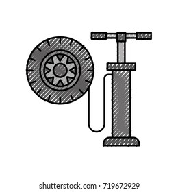 hand pump with car wheel pressure air instrument