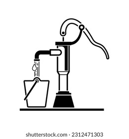 Hand pump ground water icon isolated on background vector illustration.