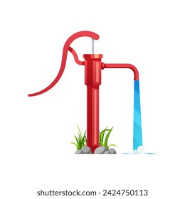 Hand pump ground water vector isolated on white background.