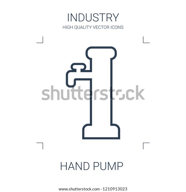 hand pump icon. high quality line hand\
pump icon on white background. from industry collection flat trendy\
vector hand pump symbol. use for web and\
mobile