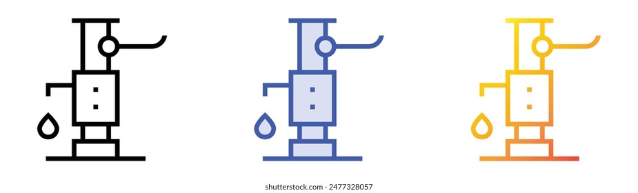 hand pump icon. Linear, Blue Fill and Gradient Style Design Isolated On White Background