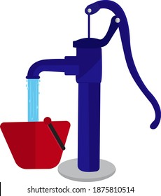 Hand pump, illustration, vector on white background