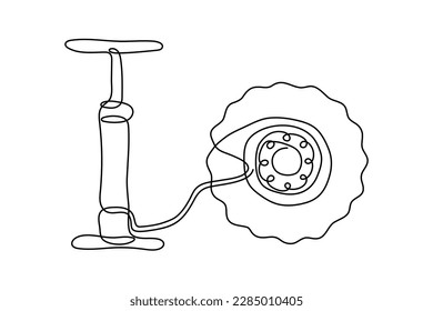 Bomba de aire de mano de coche stock vector ilustración