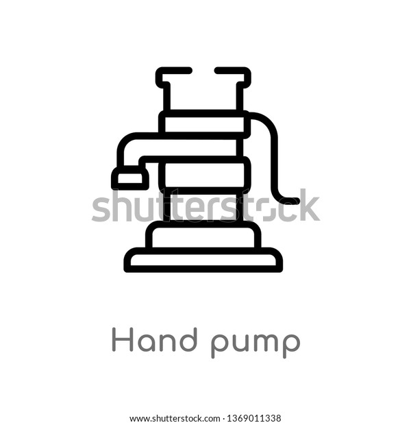 Hand Pump Vector Line Icon Simple Stock Vector Royalty Free