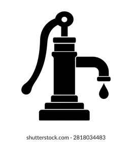 Hand pump well drawing water from ground