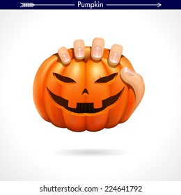 Hand Pumpkin Face 1/3