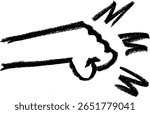 Hand Punch Effect Crayon Chalk Drawing Vector