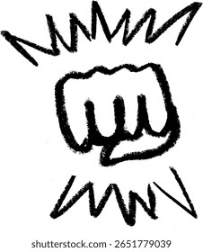 Vector de dibujo de tiza de crayón con efecto de perforación de mano