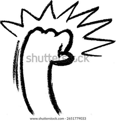 Hand Punch Effect Crayon Chalk Drawing Vector