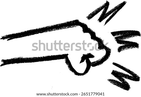 Hand Punch Effect Crayon Chalk Drawing Vector