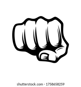 hand punch fist illustration. -vector