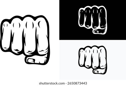 punch mão punho logotipo design vetor ilustração