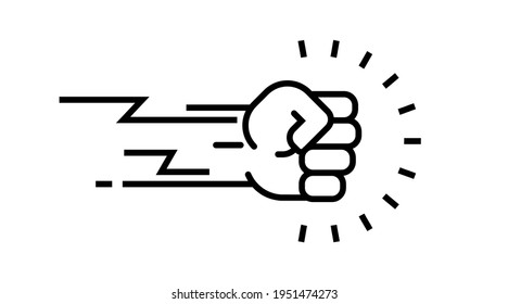 Hand punch. Fist up power Concept of protest, rebel, political demands, revolution, unity, cooperation, lives matter. vector icon isolated