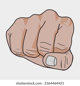 Hand punch, fist Vector  
illustration, fist punching or hitting.