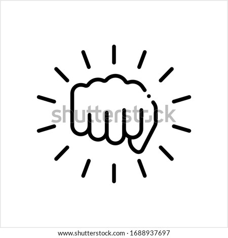 Hand Punch Icon, Fighting Punch, Striking Blow With The Fist Vector Art Illustration