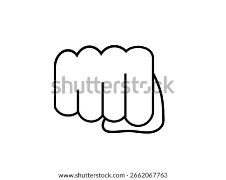 Hand punch outline icon isolated on white background.