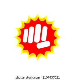 hand punching or hitting icon