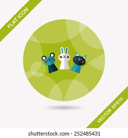 hand puppet flat icon with long shadow,eps10