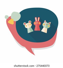 hand puppet flat icon with long shadow,eps10