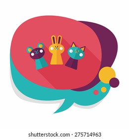 hand puppet flat icon with long shadow, eps10