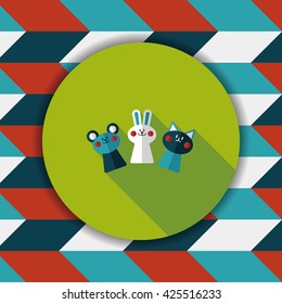 hand puppet flat icon with long shadow,eps10